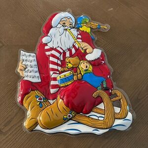 Vintage 1990s Y2K Large Plastic Santa Claus Sleigh Toys Christmas Decor LARGE